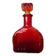 Carafe glass bottle Empoli red-orange