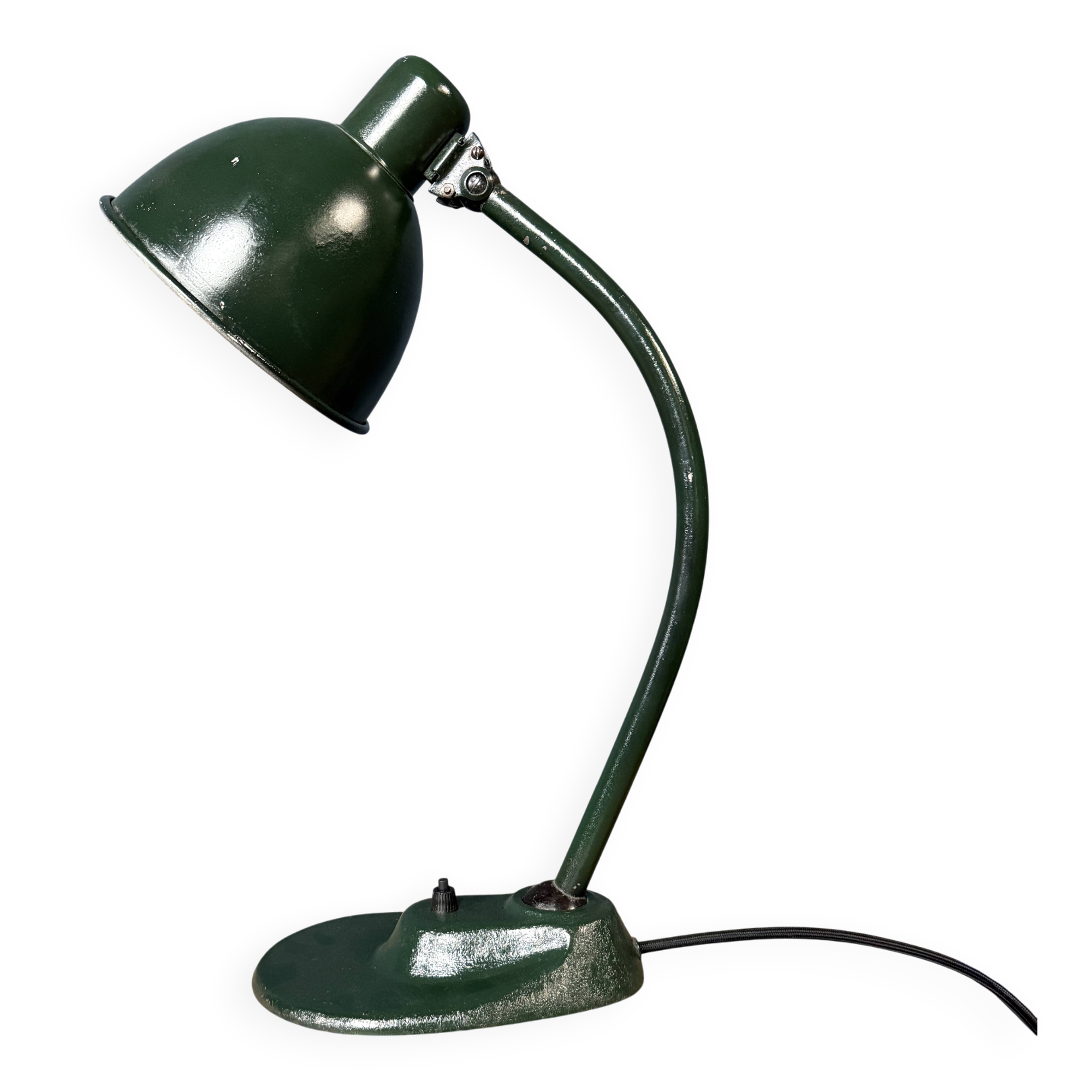 Dark green Bauhaus desk lamp