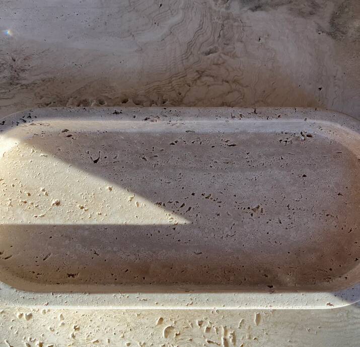 Pocket tray decorative oblong travertine oval tray decorative raw travertine