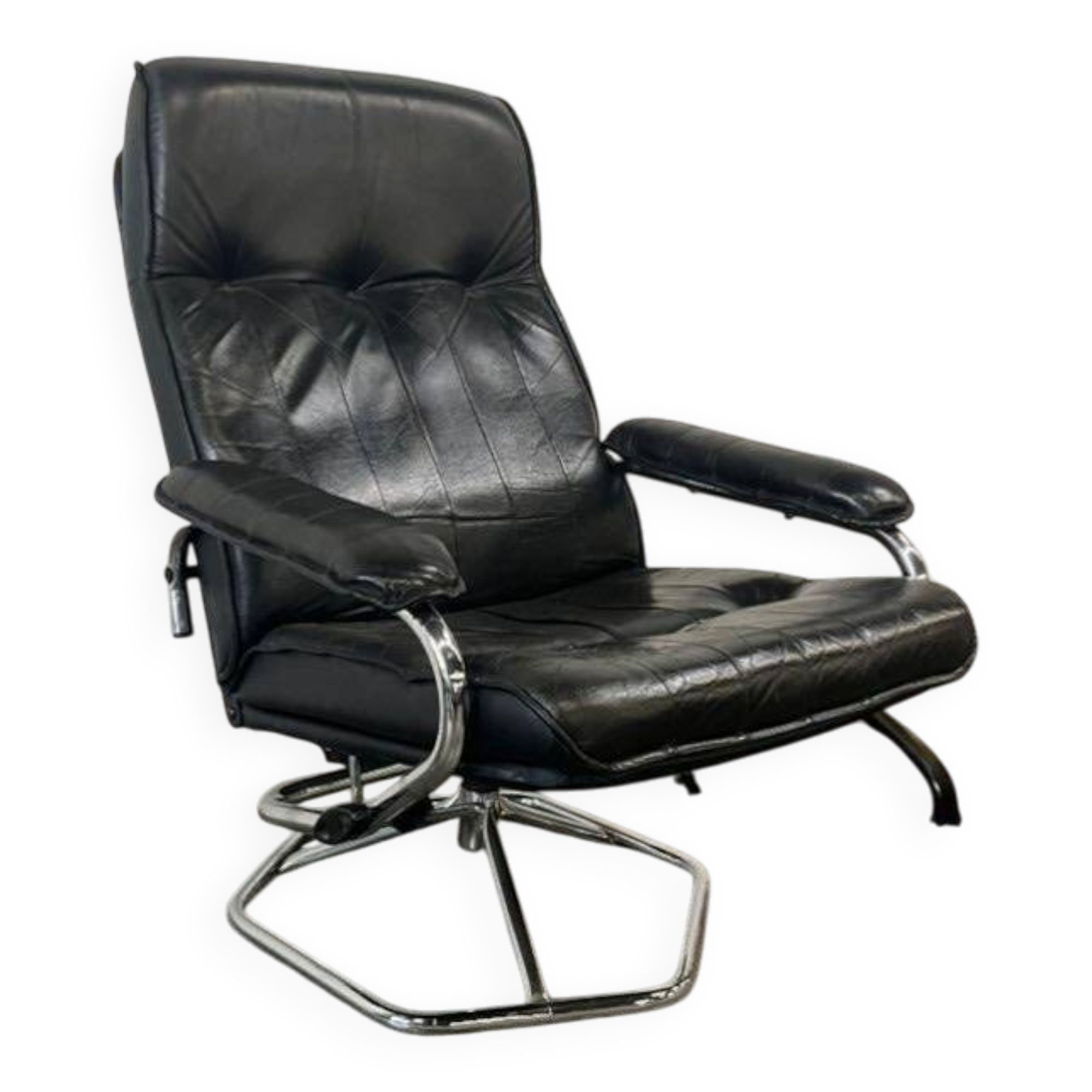 Vintage Danish leather lounge chair / armchair / single chair UNICO