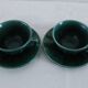Set of 2 vintage green cups + saucers