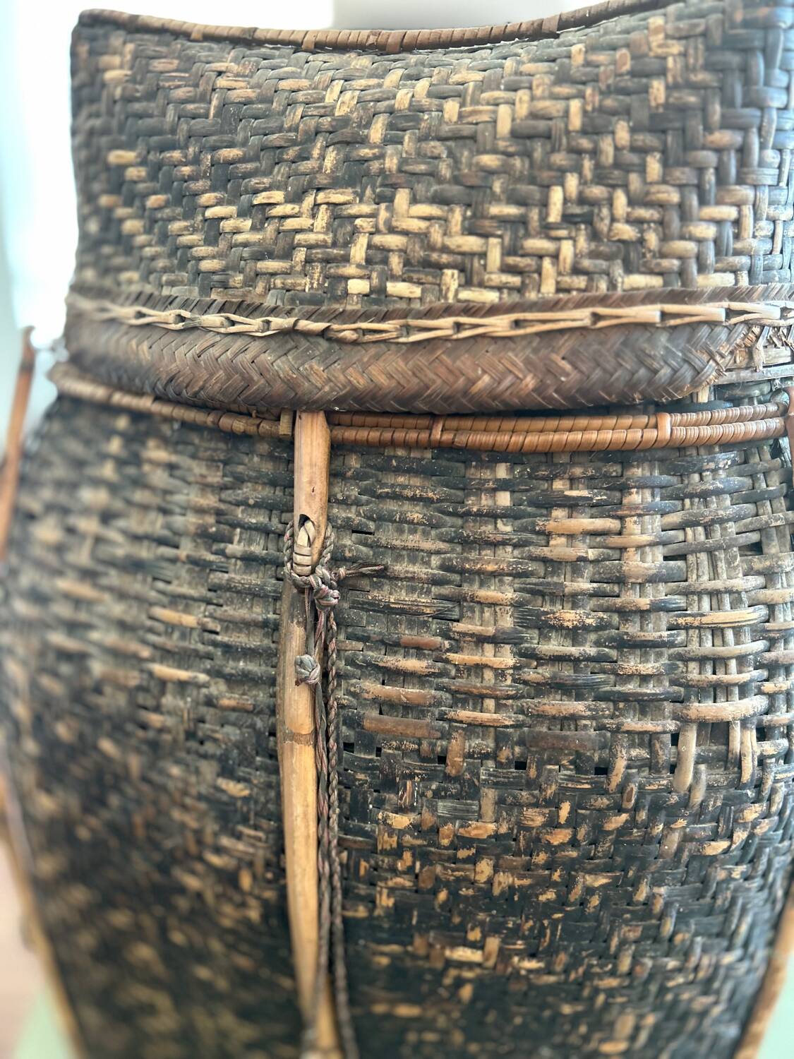 Antique Laotian rattan basket