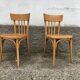 Pair of bentwood curved wooden bistro chairs