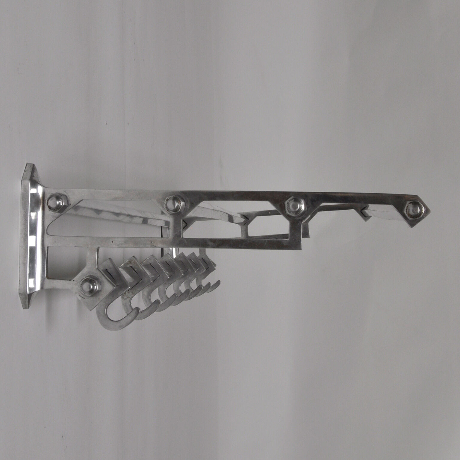 Aluminum coat rack in art deco style, 1970's