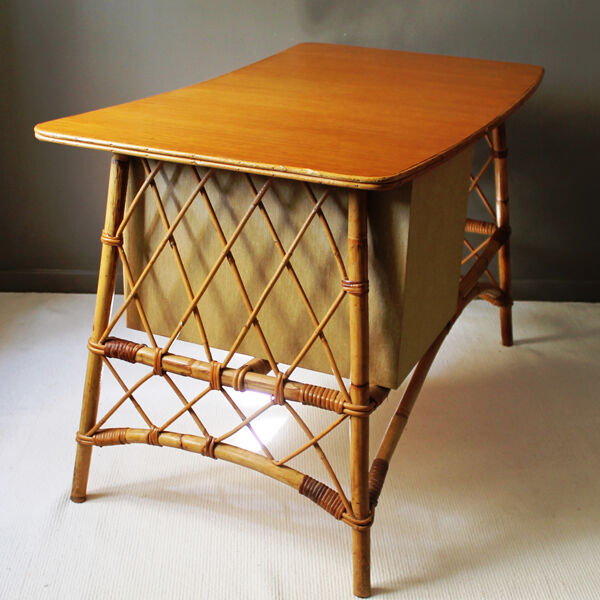 Office in rattan and bamboo vintage