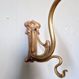 Art Nouveau wall light in bronze and satin glass, 1910s