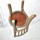 Child's bistro chair in curved turned wood, Fischel Thonet style, 1950.
