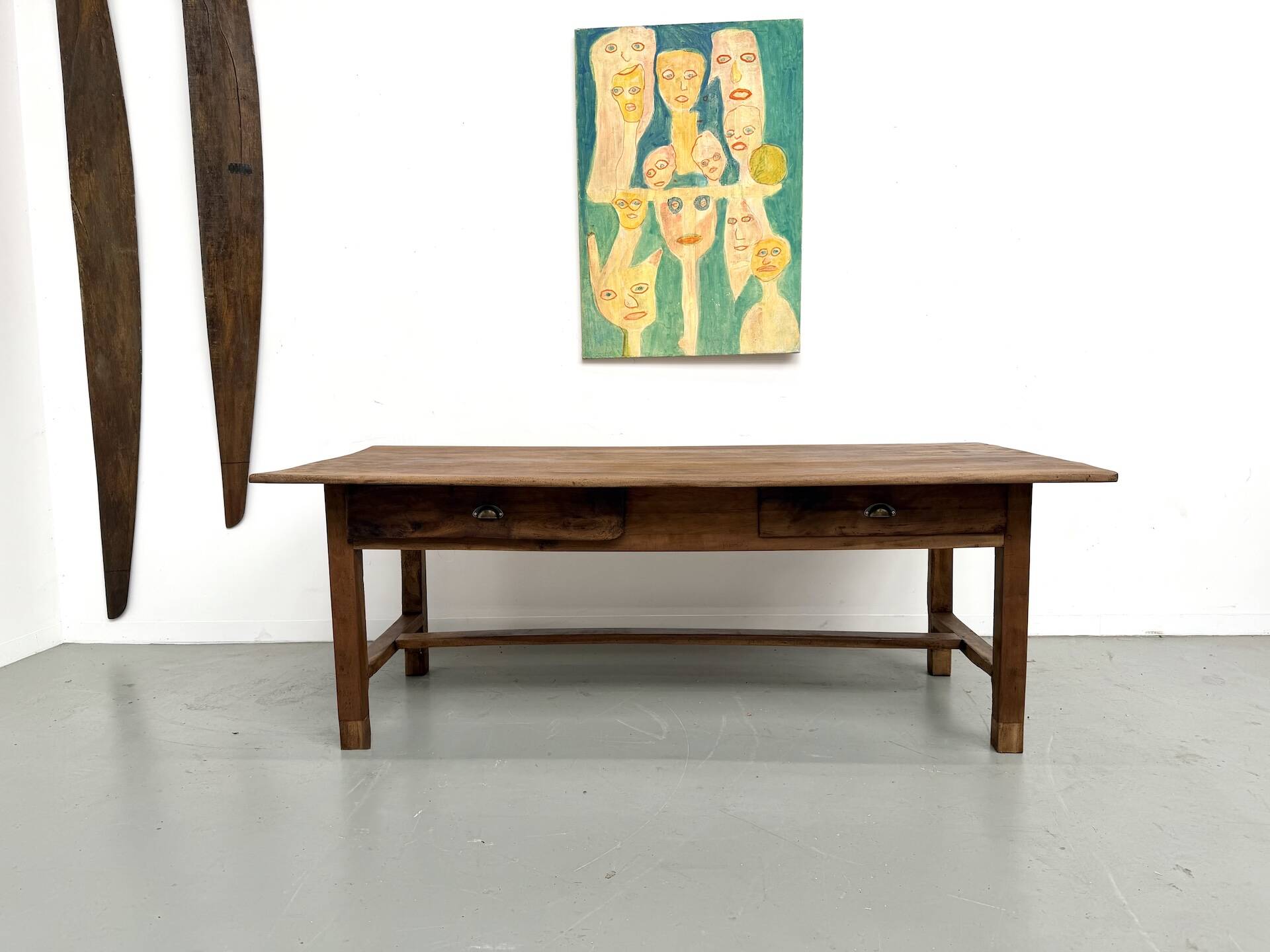 French farmhouse table in solid walnut, circa 1920