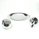 Mid-century modern coffee set, nickel-plated brass, Poland, 1950s