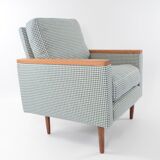 Cube armchair blue houndstooth