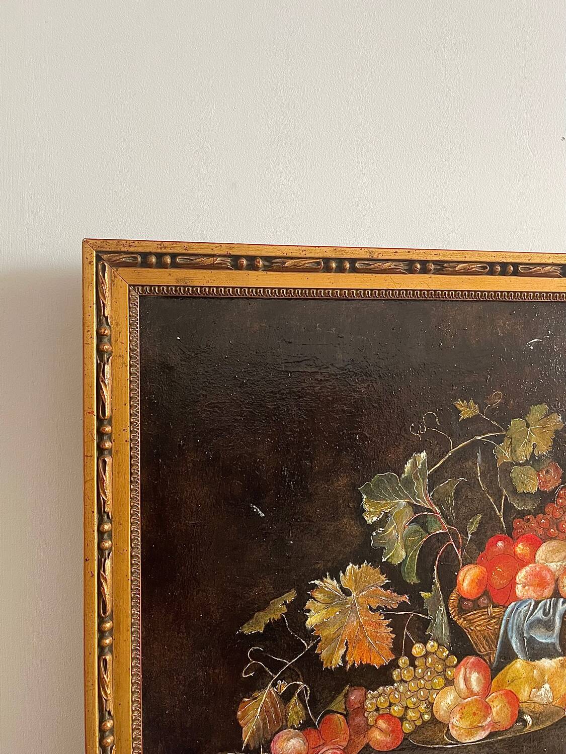 Still life on wood, signed.