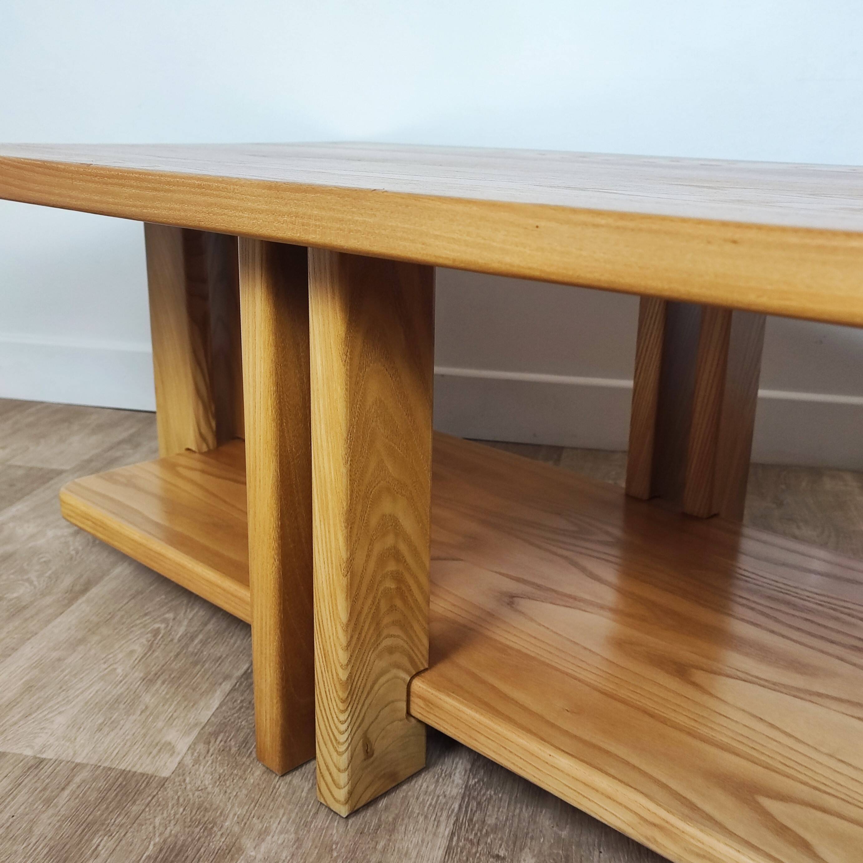 Elm coffee table, 1980