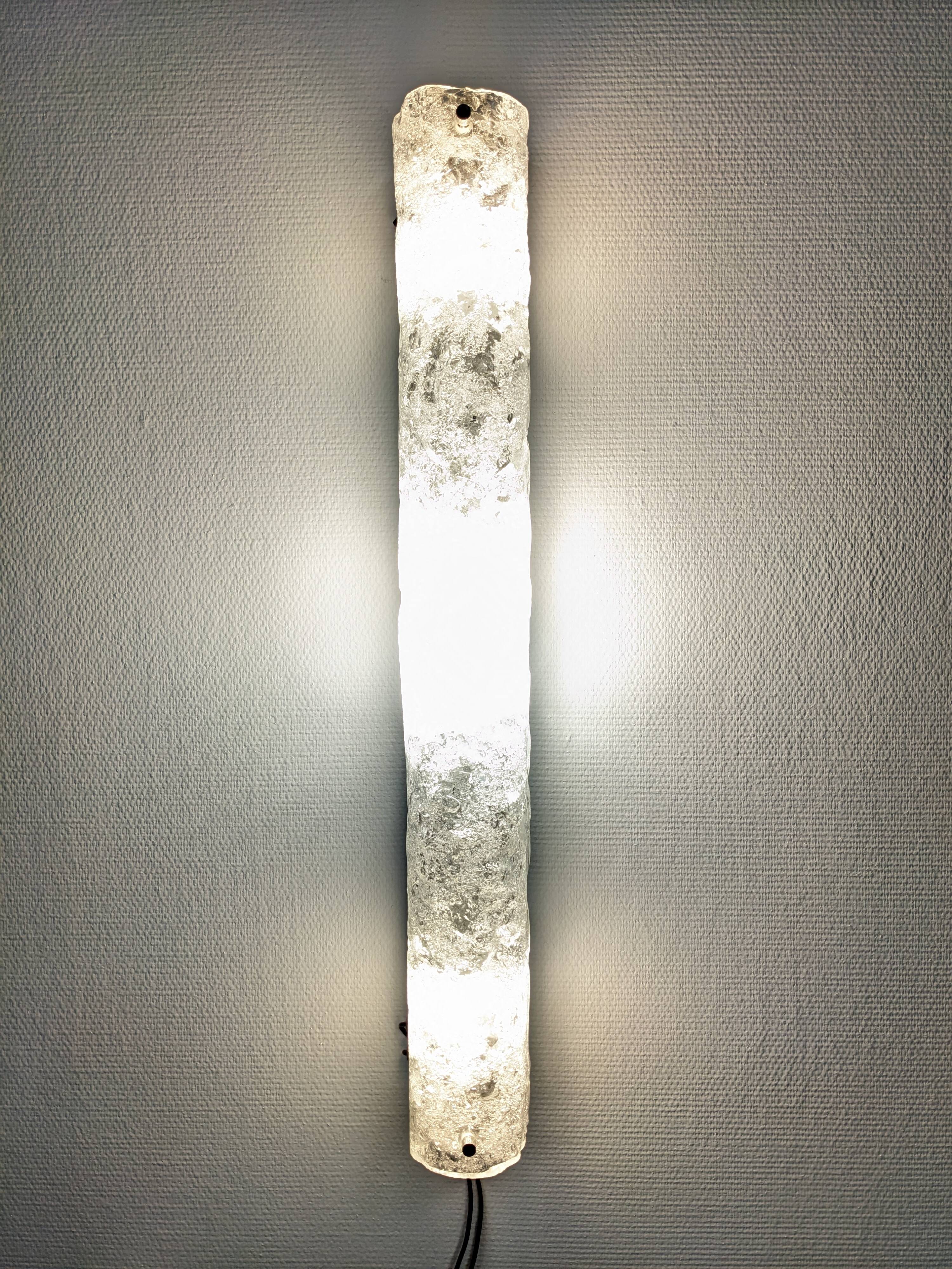 XL Murano glass wall sconce by Hillebrand Leuchten, Germany circa 1960.