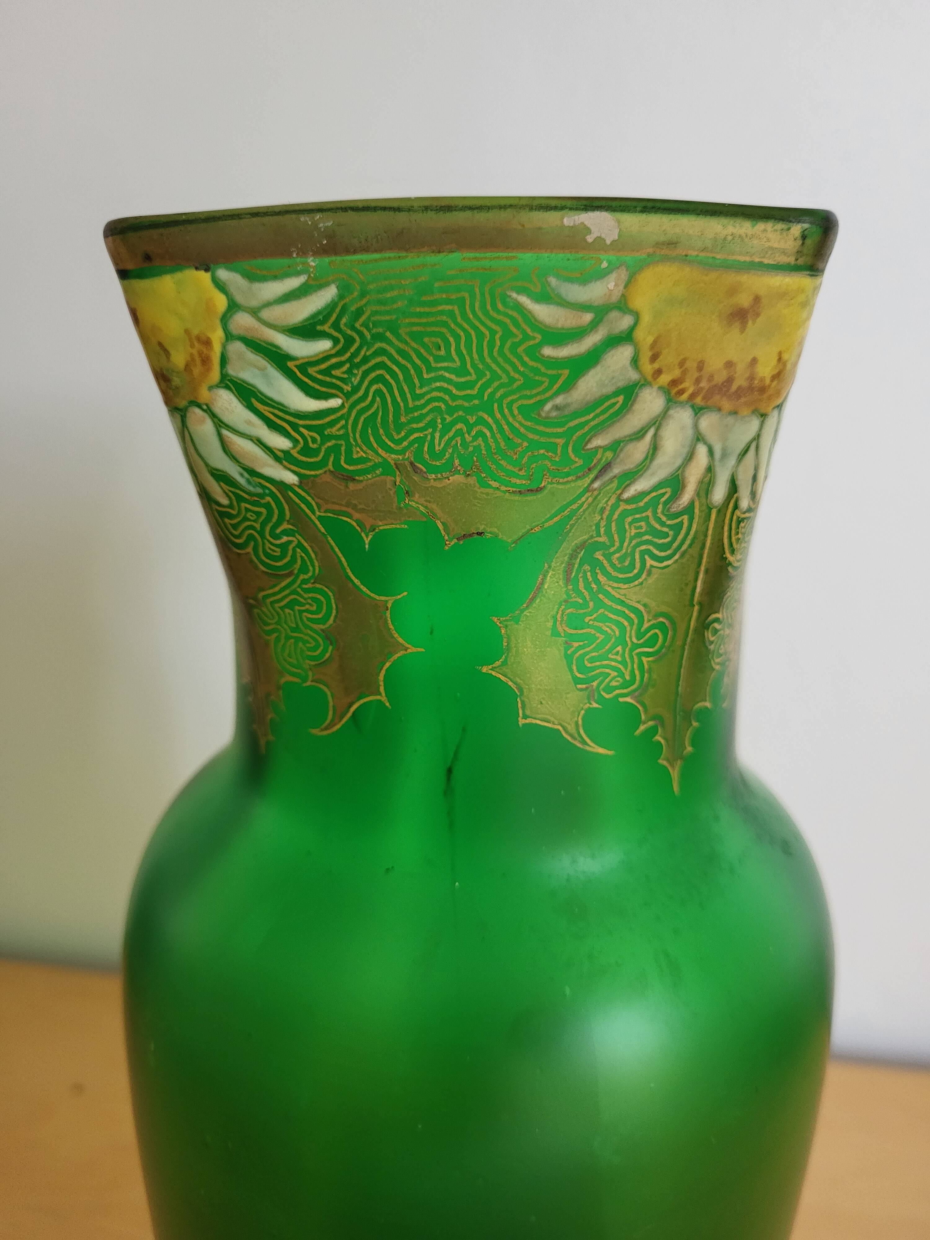 Legras art nouveau vase daisy decor