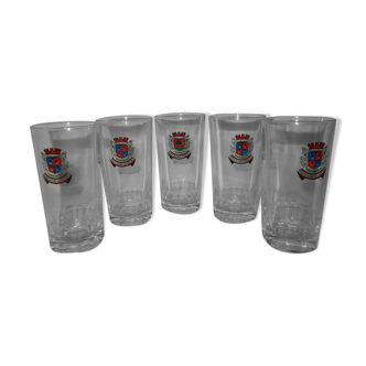 Lot 5 glasses pastis duval bistro advertising