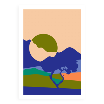 Geometric Landscape - Illustration A4