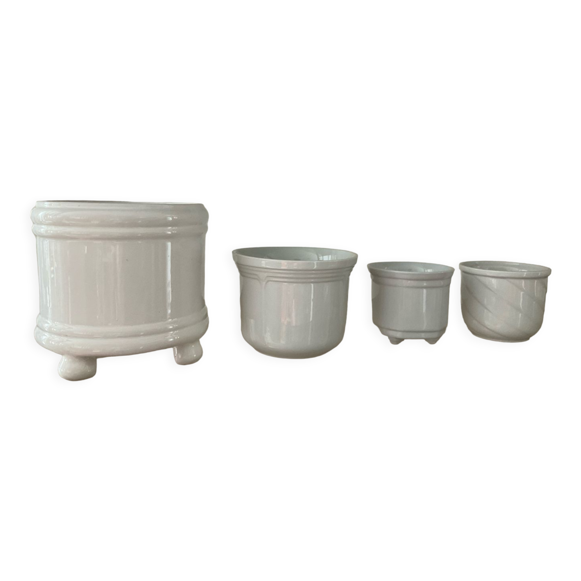 Série de 4 cache pot vintage en céramique