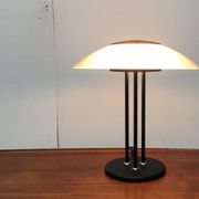 Lampe de table vintage postmoderne en verre et métal