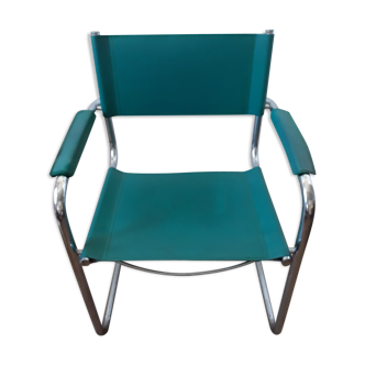 Cantilever armchair leather and vintage chrome