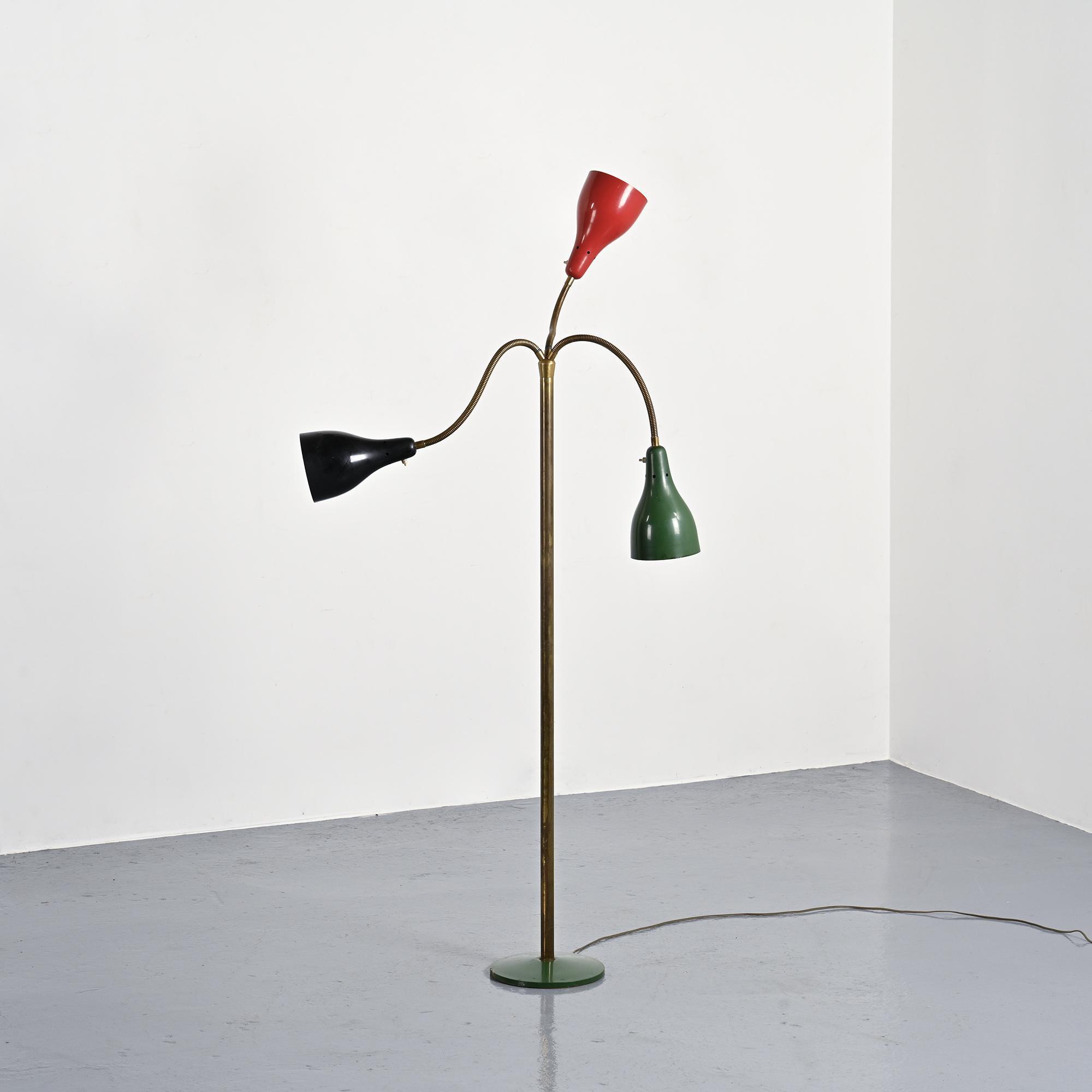 Lampadaire orientable par Giuseppe Ostuni, O'Luce circa 1950