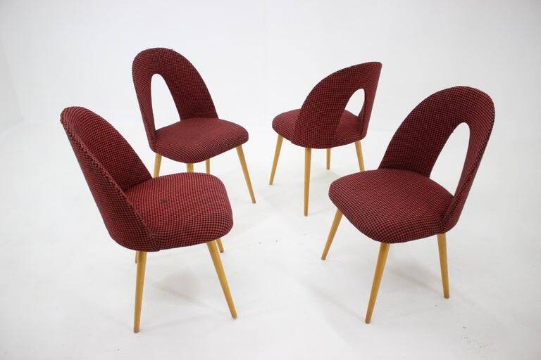1960s Antonin Suman set of four dining chairs, Czechoslovakia