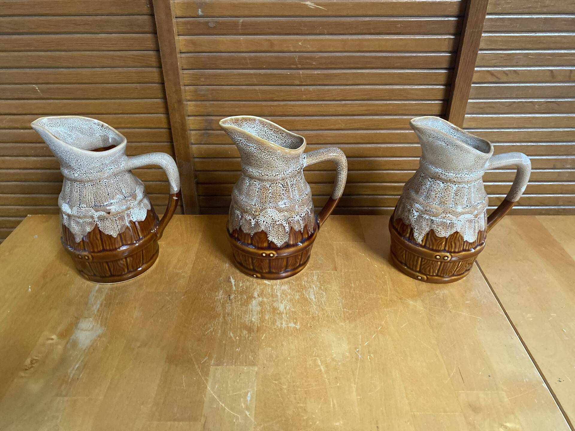 Vintage revol barrel-shaped flamed ceramic jug 3/4 litre