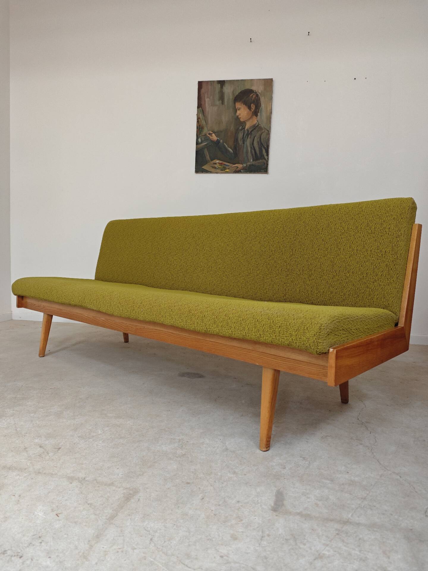 Folding daybed green Interier Praha Ex Czechoslovakia