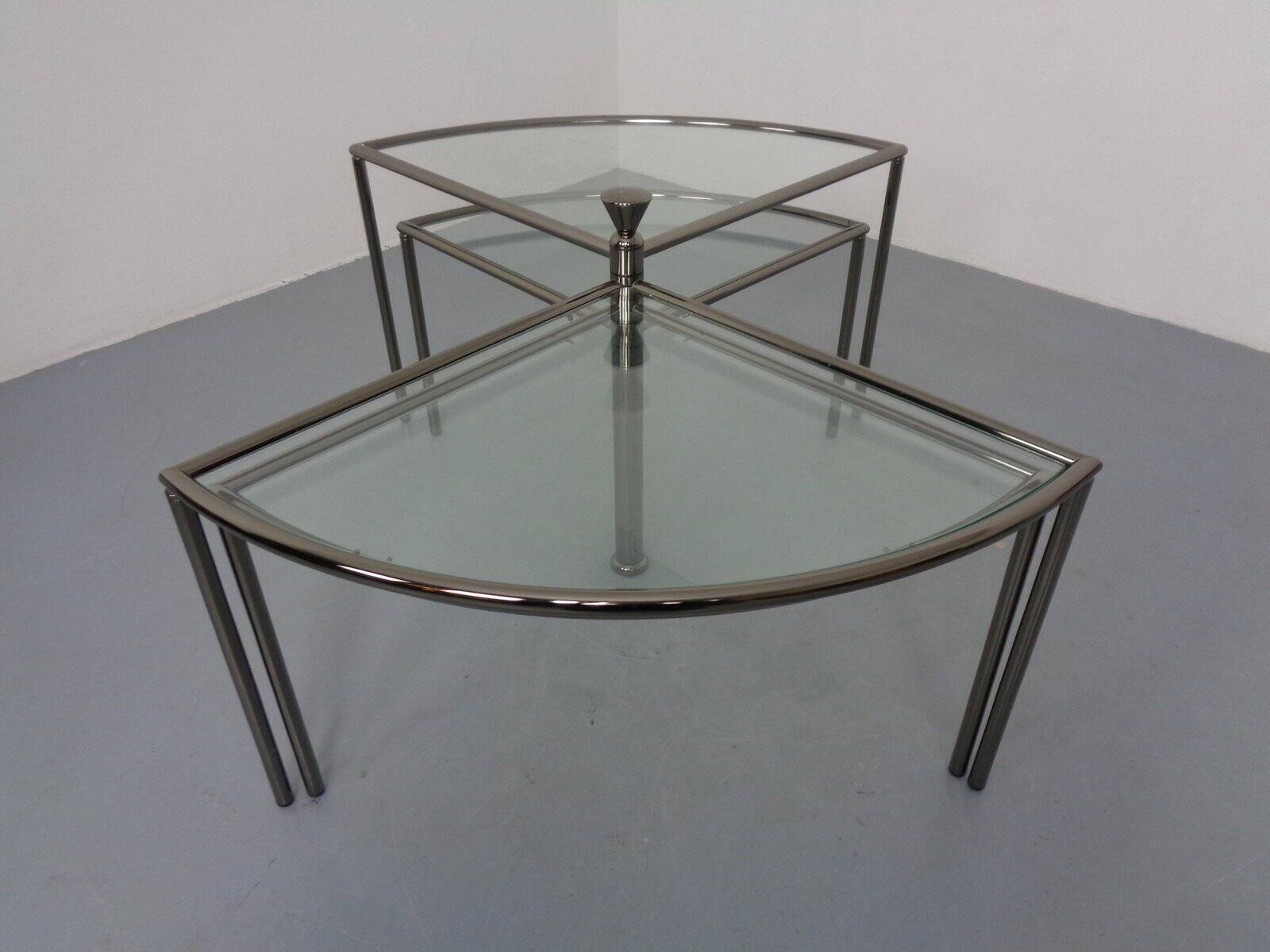 Italian Adjustable Glass Coffee Table, 1970s