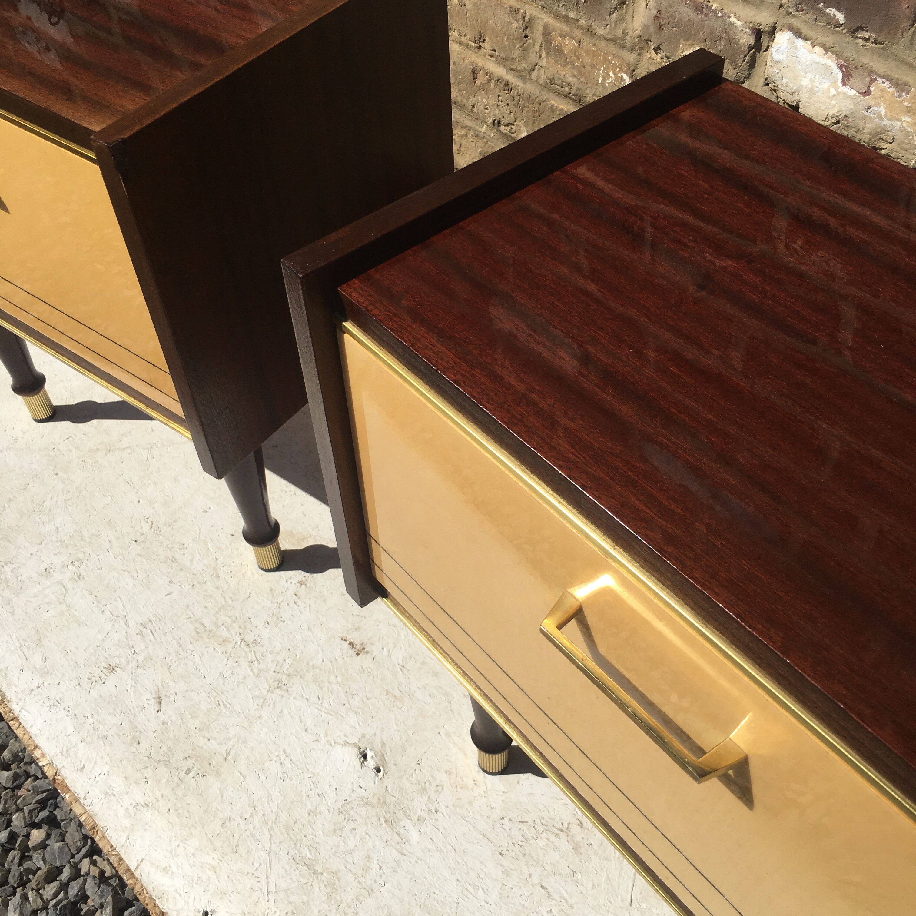 Pair vintage bedside