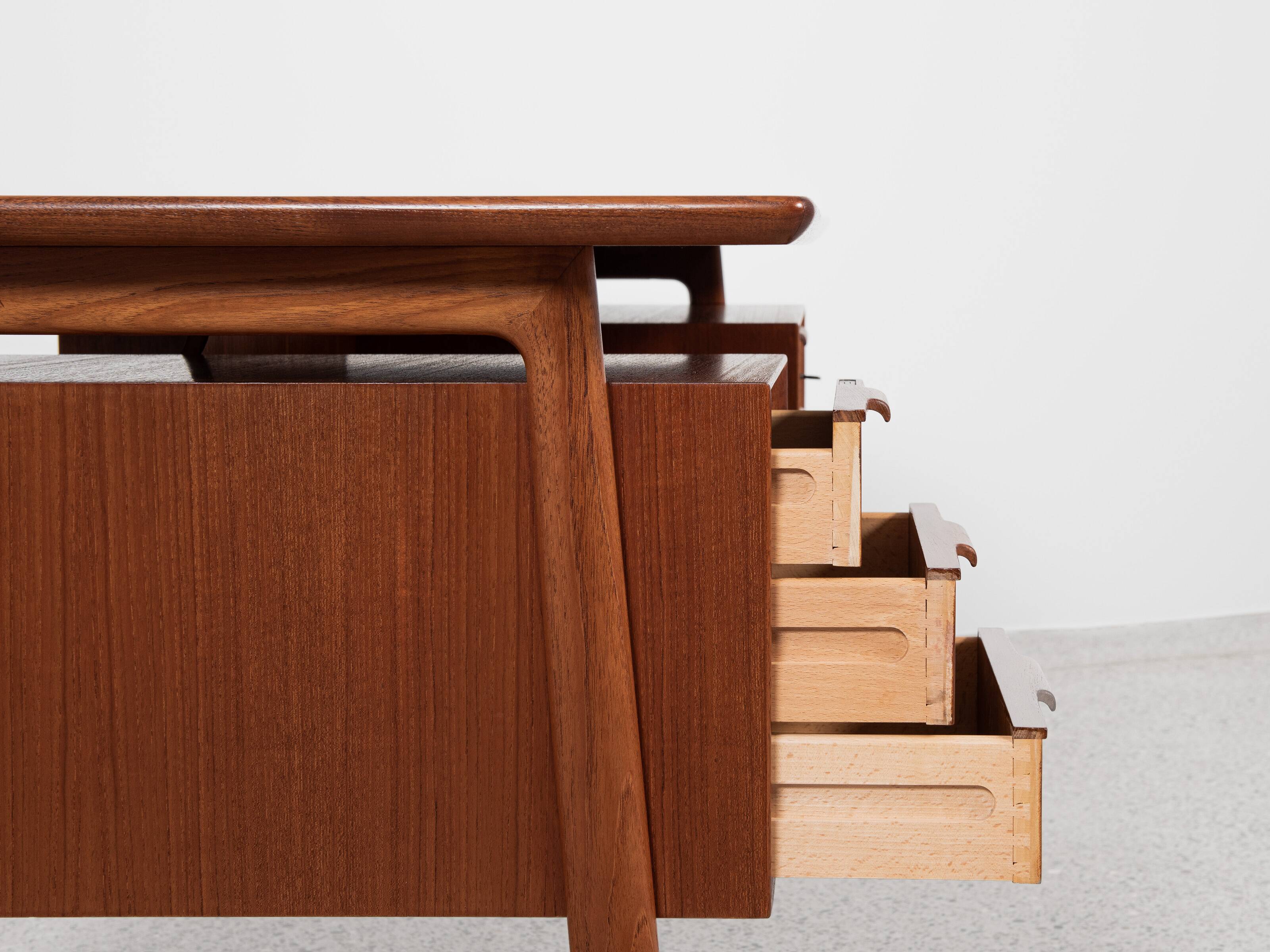 Midcentury Danish desk known Model 75 in teak by Omann Jun 1960s