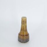 Small modern Scandinavian mid-century collection vase in glazed brown stoneware no. 3 by Gunnar Borg.