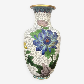 Cloisonné vase floral motif