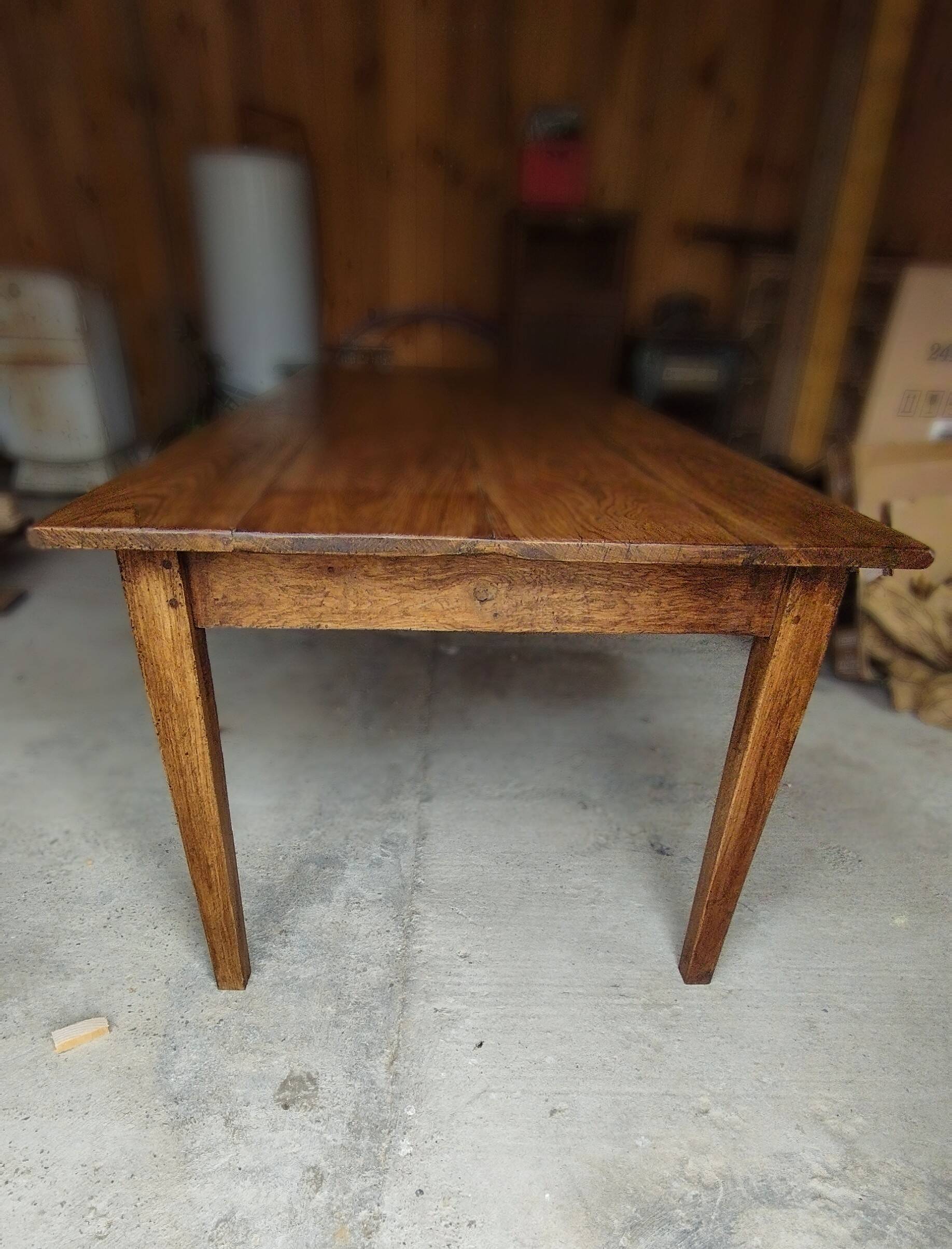 Large solid oak farmhouse table with two drawers 260 cm x 100 cm