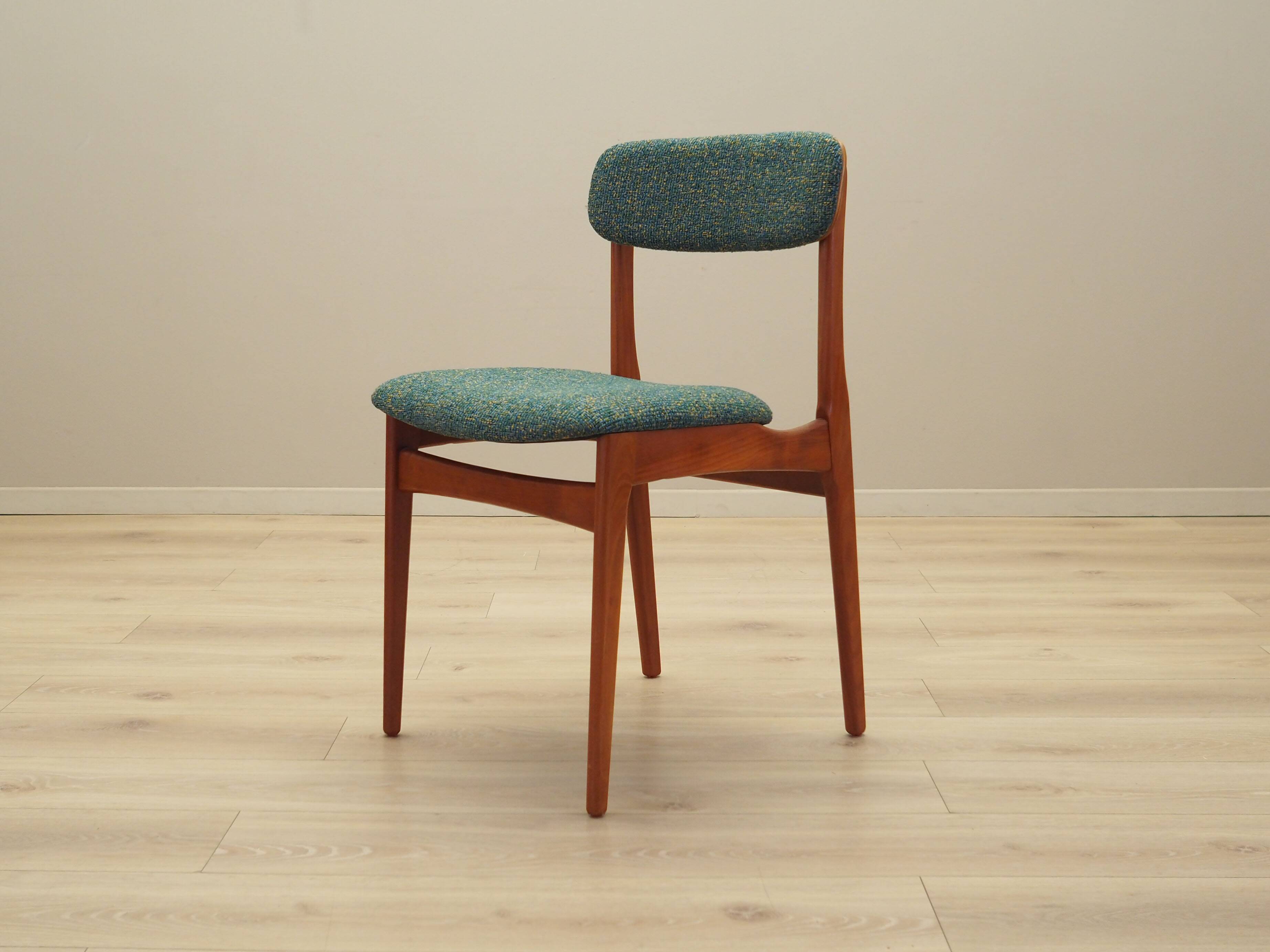 Set of six teak chairs, Danish design, 1960s, manufacture: N. & K. Bundgaar