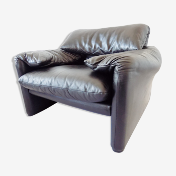 Fauteuil cassina Maralunga Black Leather Lounge