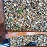 Old marquetry chest of drawers, Louis XV style marble top