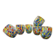 Set of 6 blown glass glasses with Murano murrine.