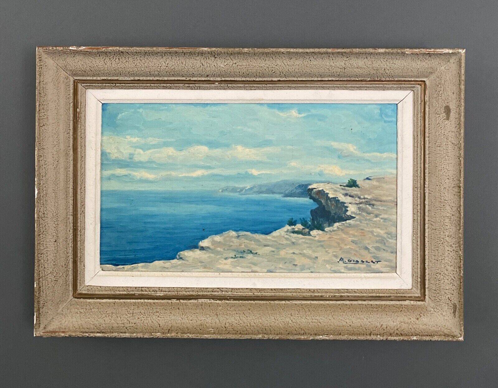 Oil on panel by M. Gibert 20th century rocky coast