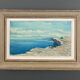Oil on panel by M. Gibert 20th century rocky coast