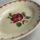 Oval Ravier Badonviller in vintage earthenware, vintage pink red dish.