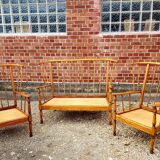 Bench and its 2 Baumann armchairs