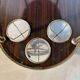 Vintage brass and dark wood serving trolley – 1960s