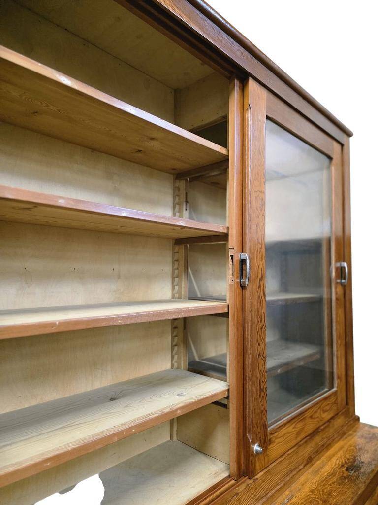 Vintage industrial wooden display cabinet / cupboard / laboratory cabinet