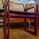 Pascal Mourgue rare set of 3 caned sleigh armchairs in lacquered wood for vintage 80s triconfort
