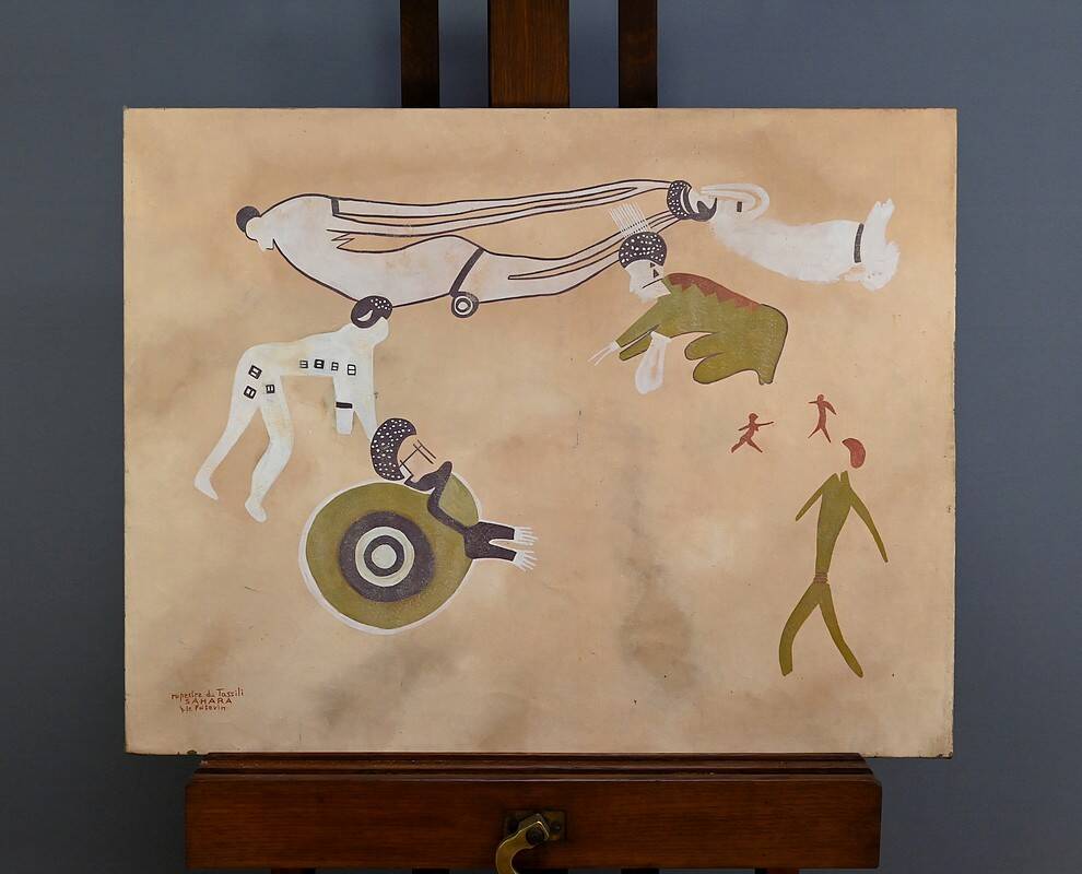 Tassili Rock Painting, signed G. Le Poitevin – 1960