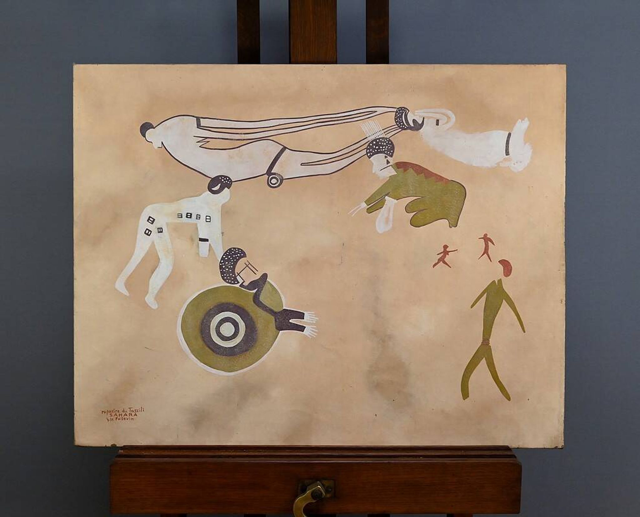 Tassili Rock Painting, signed G. Le Poitevin – 1960