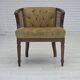 1950s, Danish easy chair, furniture velour, furniture mesh, oak wood.
