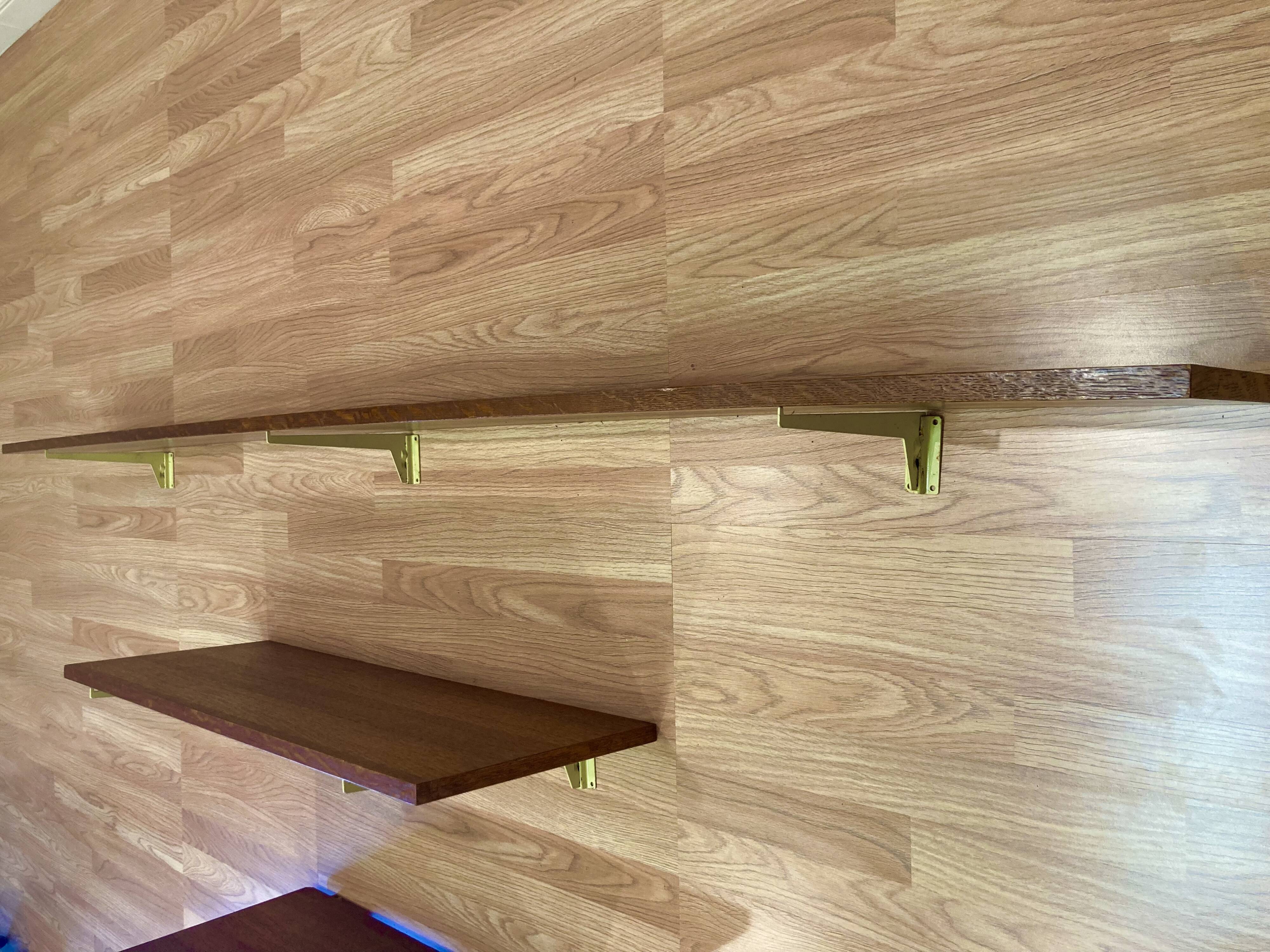 Set of oak shelves, 1950s design.