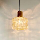 Large Amber Diamond Glass Ceiling Light/Pendant by Helena Tynell for Limburg, Germany, 1960s