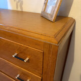 Très belle commode vintage en chêne miel